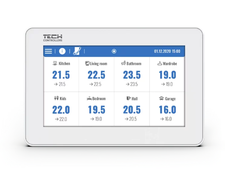 Tech regeling vloerverwarming - EU-M-12T - Wit
