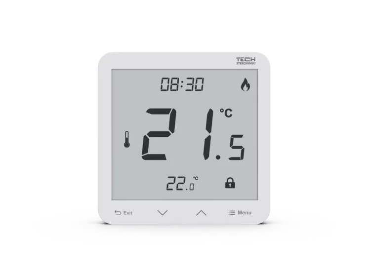 Tech regeling vloerverwarming - kamerthermostaat - EU-R-12s - wit - voorkant