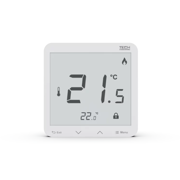 Tech regeling vloerverwarming - kamerthermostaat - EU-R-8pb Plus wit