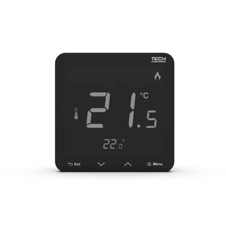 Tech regeling vloerverwarming - kamerthermostaat - EU-R-8pb Plus zwart