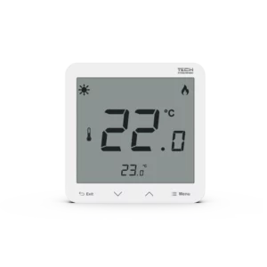 Tech regeling vloerverwarming - kamerthermostaat - EU-R-8s plus - wit - voorkant