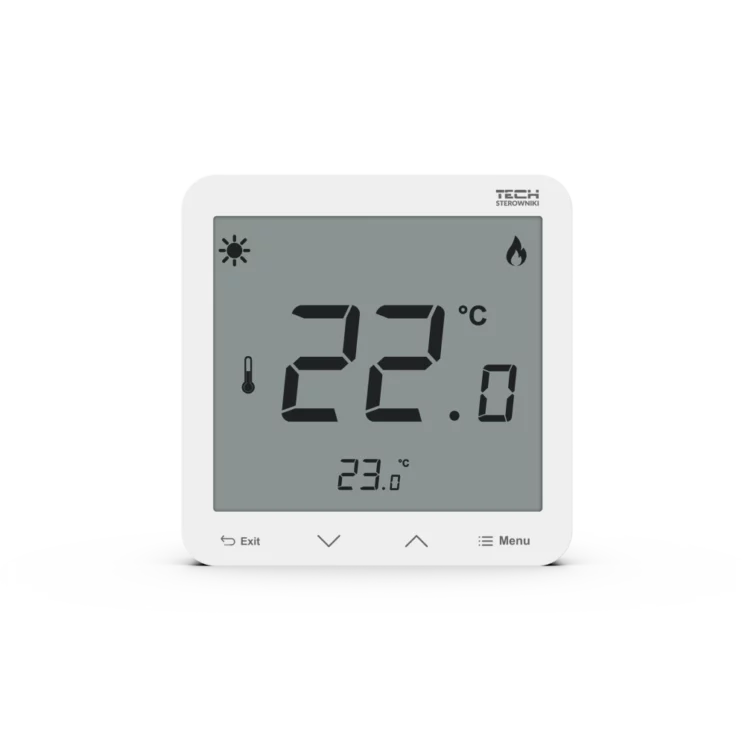 Tech regeling vloerverwarming - kamerthermostaat - EU-R-8s plus - wit - voorkant