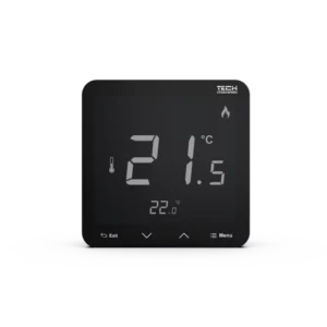 Tech regeling vloerverwarming - kamerthermostaat - EU-R-12s zwart - voorkant
