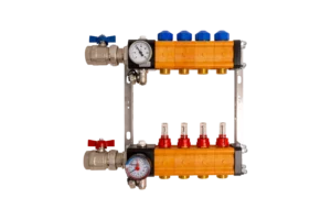 Kunststof vloerverwarming verdeler zonder pomp (KZP) - voorkant