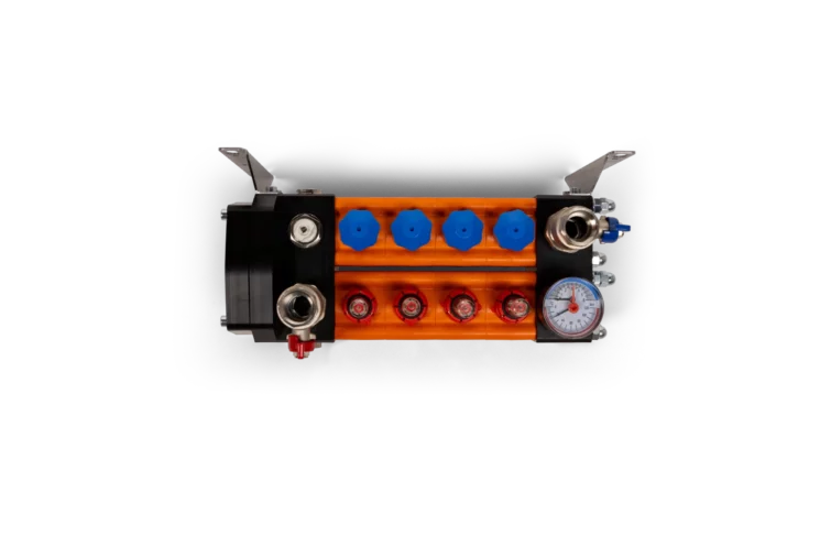 Kunststof compact verdeler 4 groeps 34'' incl.kogelkraan 3