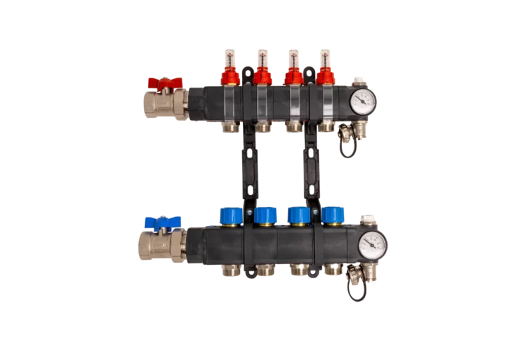 Screw & Lock kunststof vloerverwarming verdeler - voorkant