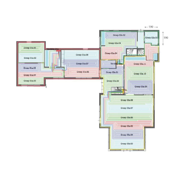 Voorbeeld legplan vloerverwarming